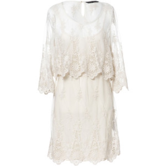 zara cream lace dress